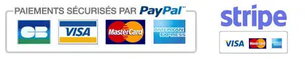 logos paypal stripe paiement securise