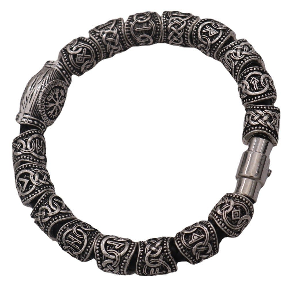 Bracelet Viking Motif Runique couleur acier