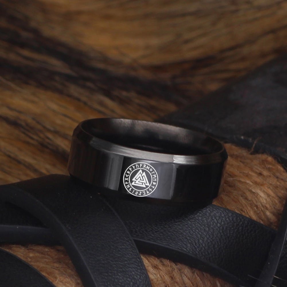 Bague Viking Valknut en Acier Inoxydable unisexe