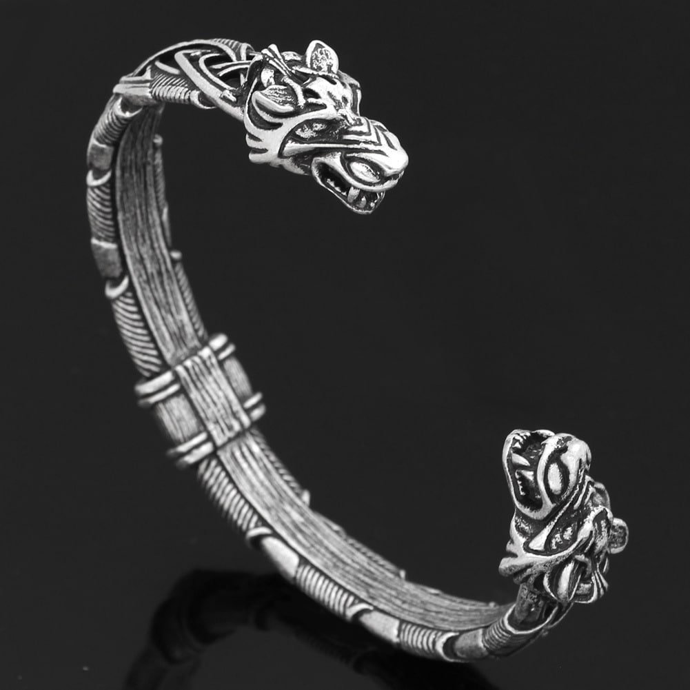 Bracelet Viking Tête de Dragon en acier titane