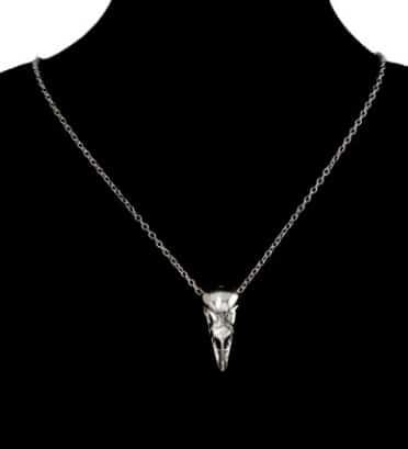 Pendentif Viking Corbeau avec chaine argenté