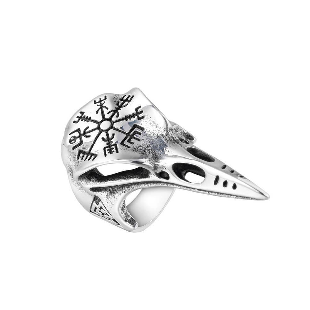 Bague viking en acier inoxydable large et robuste