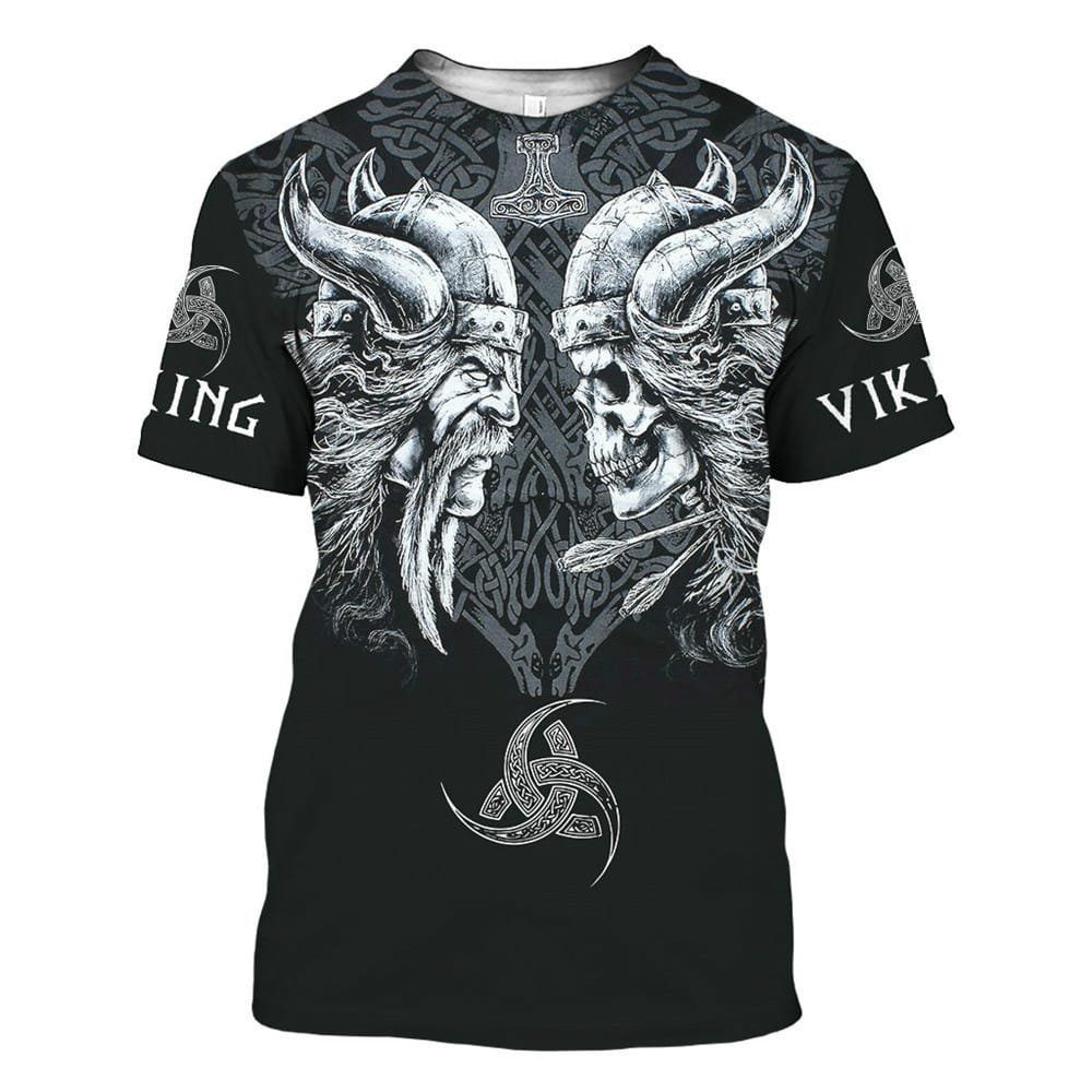 T-shirt Viking Skull tête de guerrier