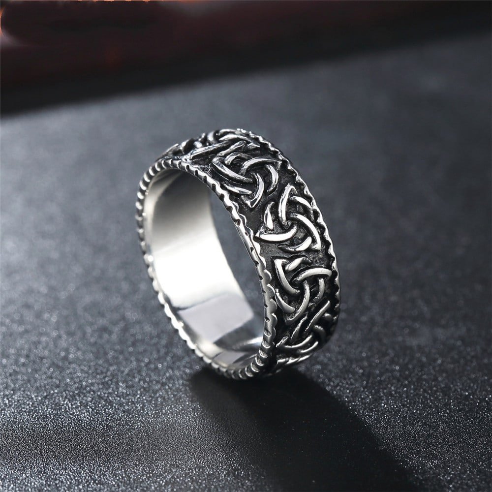 Bague Viking Motif Celtique Acier Inoxydable