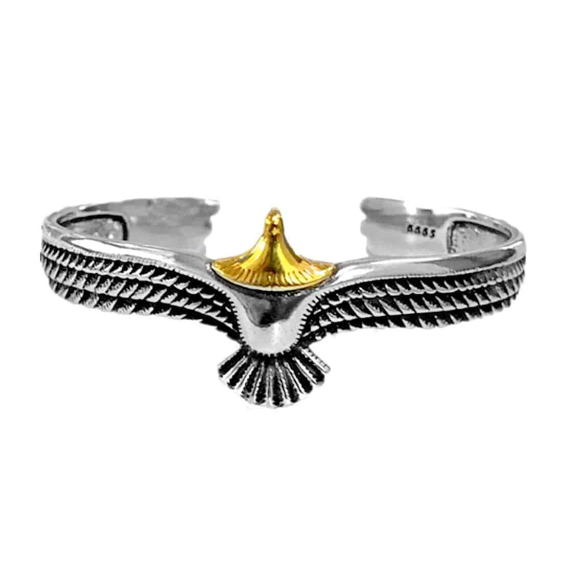 Bracelet viking forme d'aigle métal durable