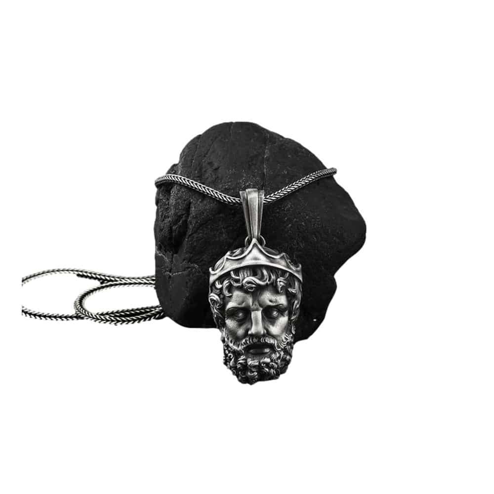 Pendentif Viking Visage d'Homme sculpté avec précision