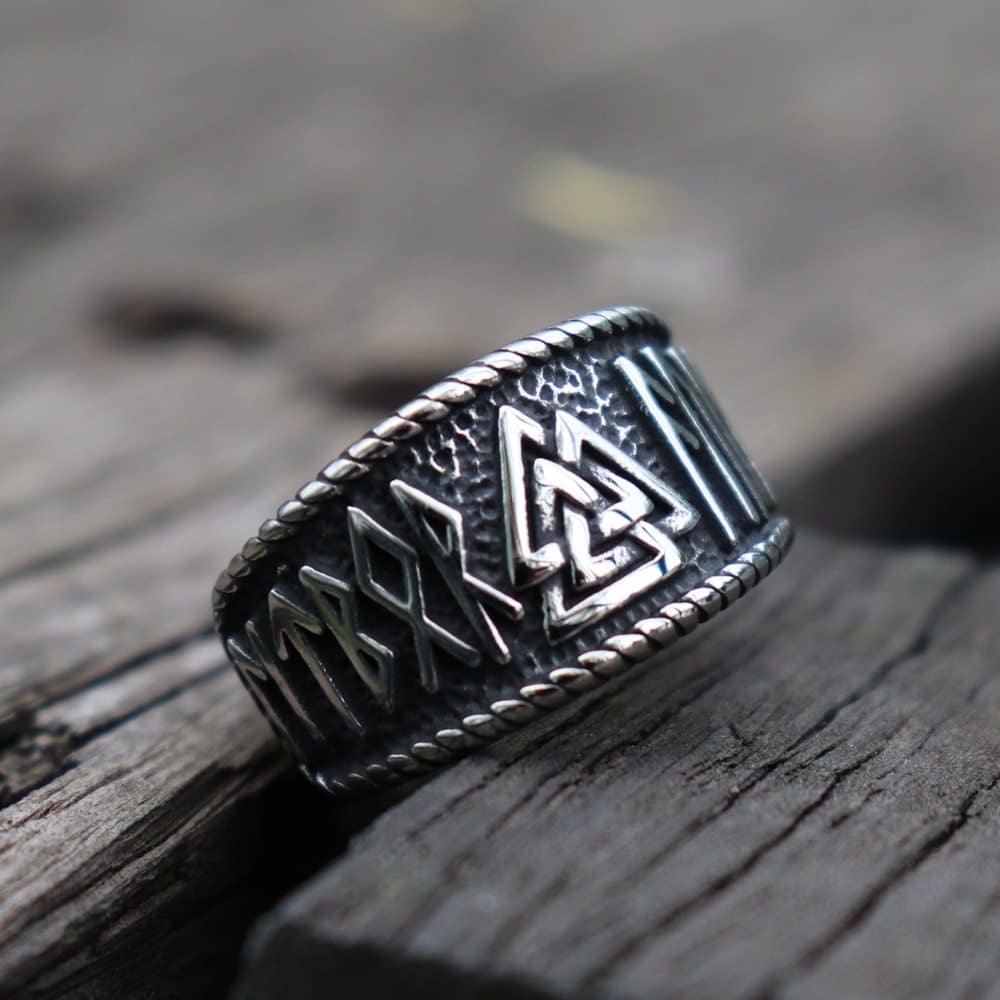 Chevalière Viking Valknut en alliage robuste