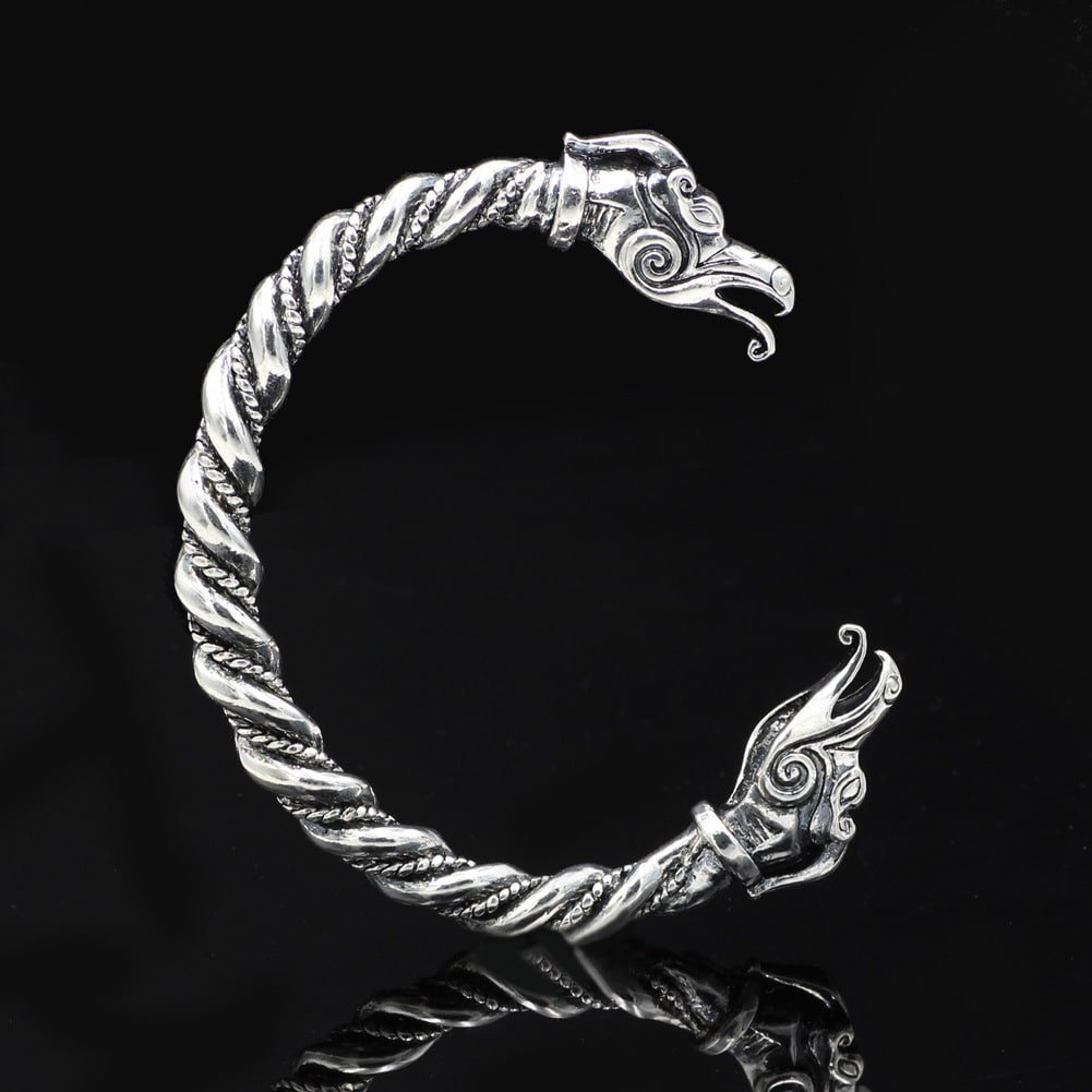 Bracelet Viking motif Tête de Loup sculptée