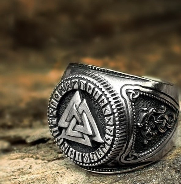 Chevalière Viking Valknut Taille ajustable