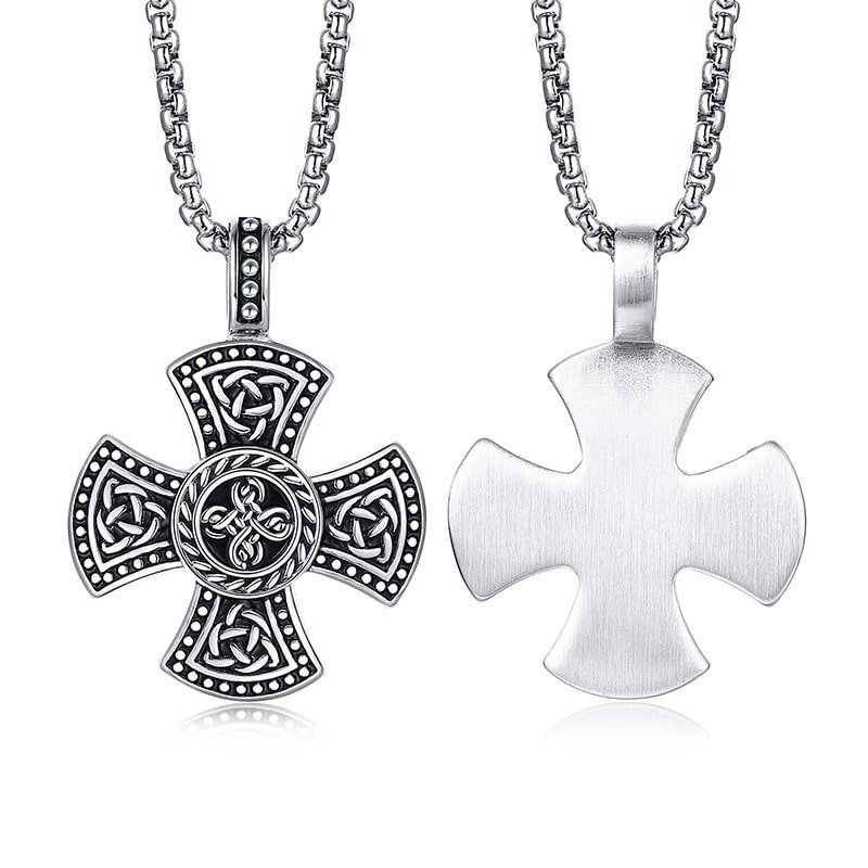 Pendentif Croix Celtique Viking Acier Inoxydable symbole de protection