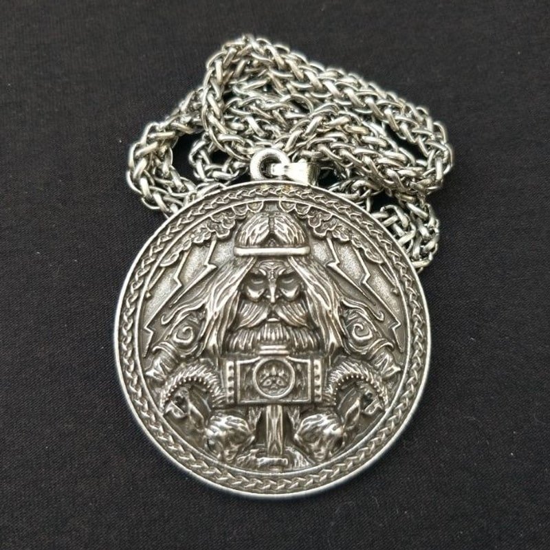 Pendentif Viking Odin avec chaine argenté