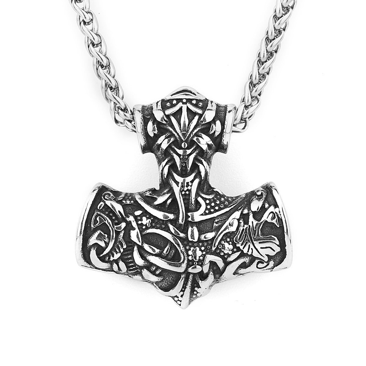 Pendentif viking forme de hache chaine ajustable