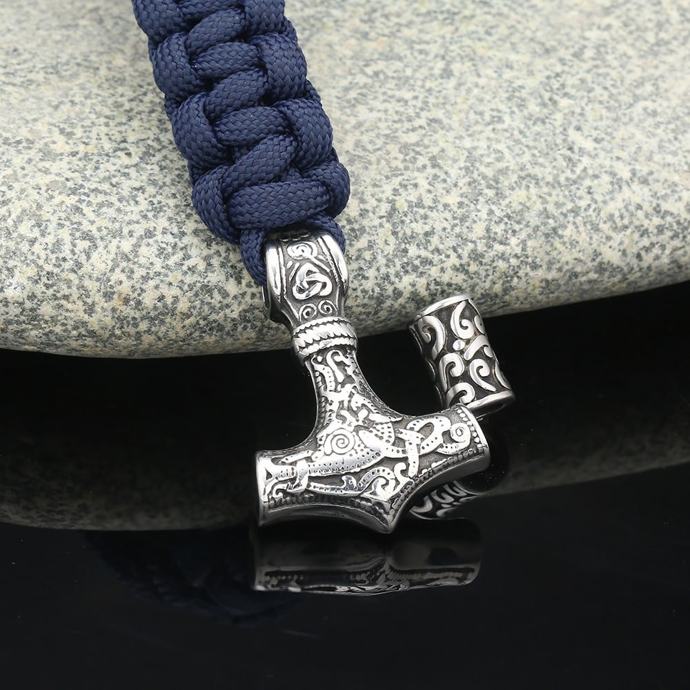 Bracelet viking marteau de Thor en acier titane robuste