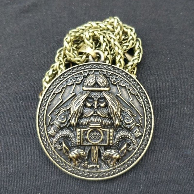 Pendentif Viking Odin avec chaine doré