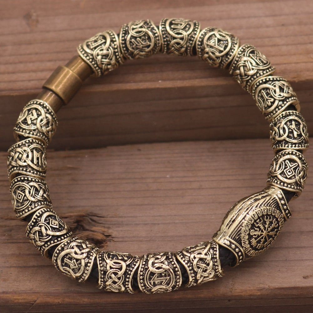 Bracelet Viking Motif Runique complexe