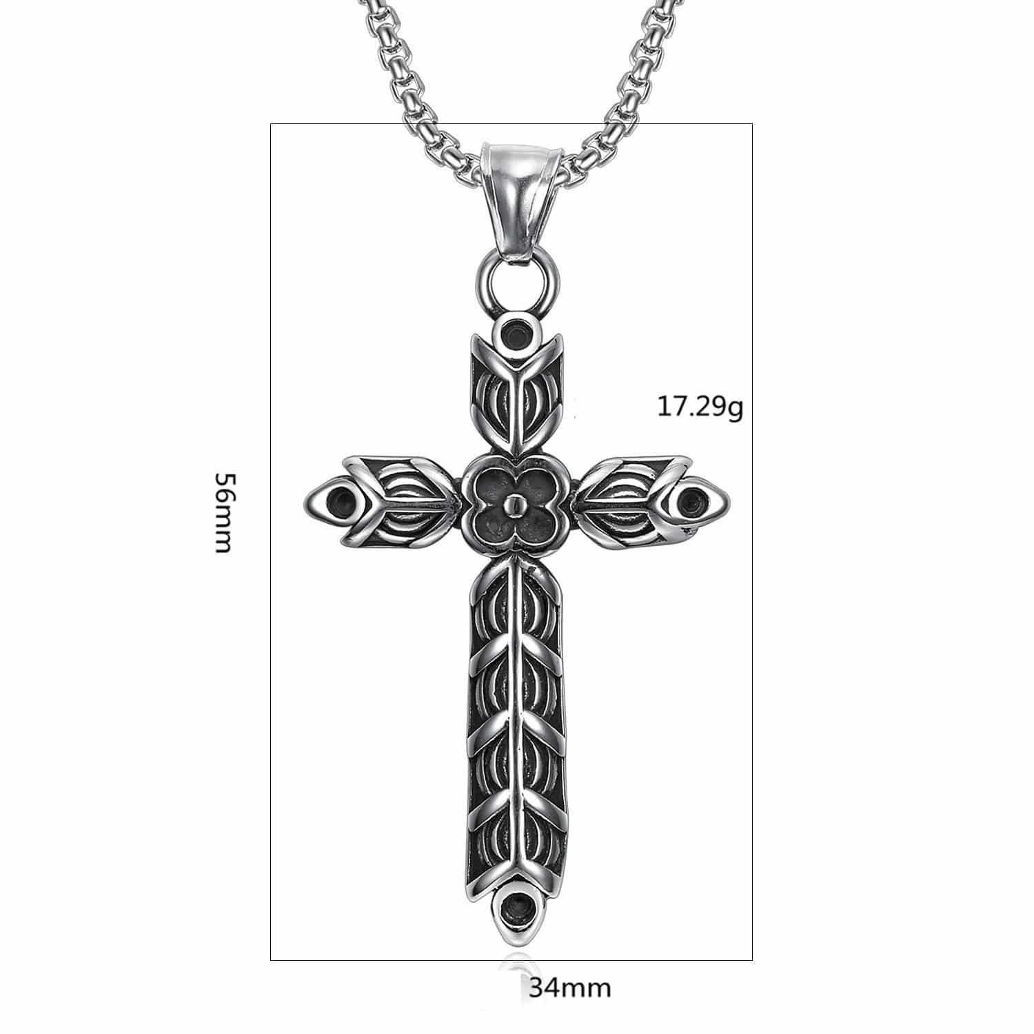 Dimension Pendentif Croix Viking en Acier Inoxydable