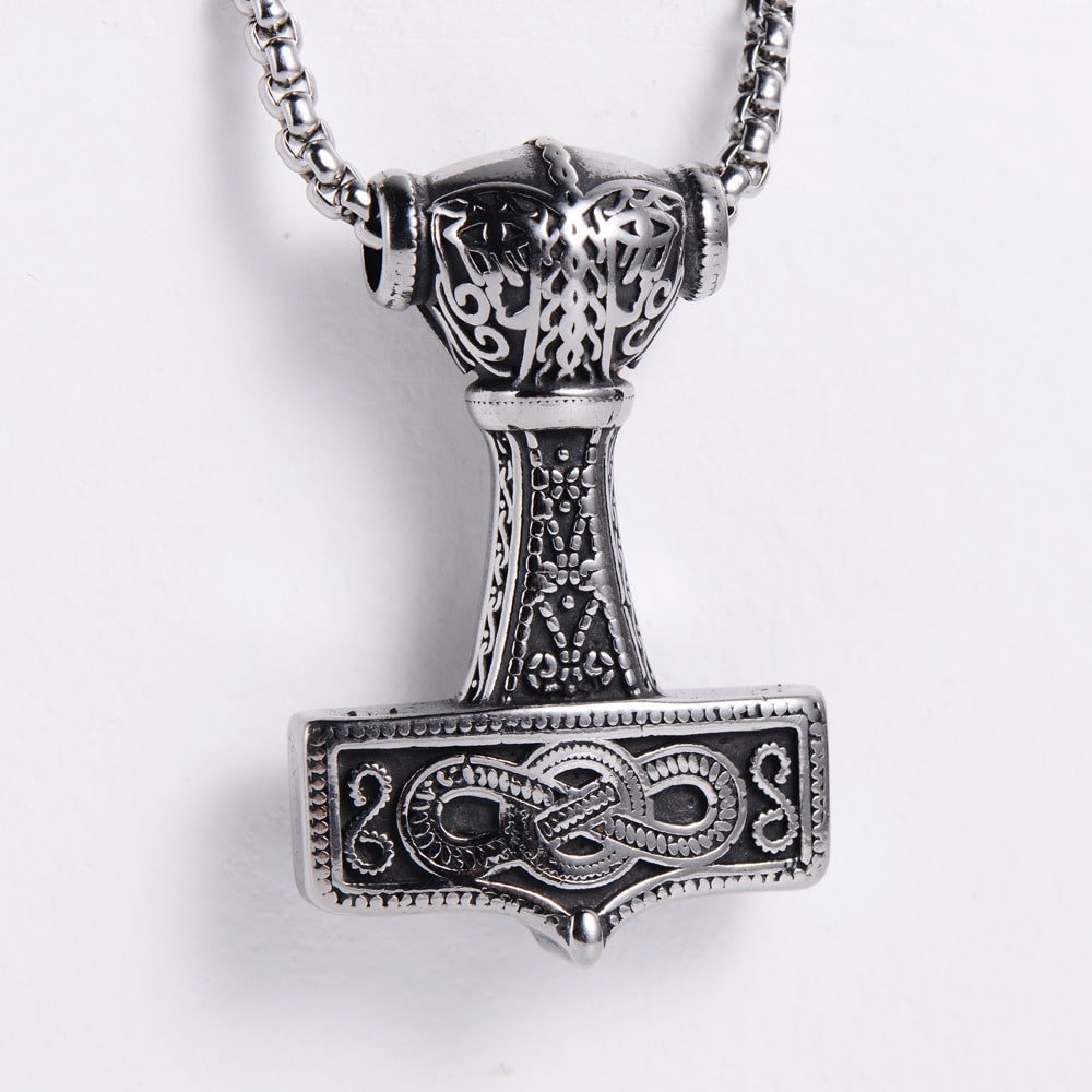 Pendentif Viking Marteau de Thor en acier inoxydable