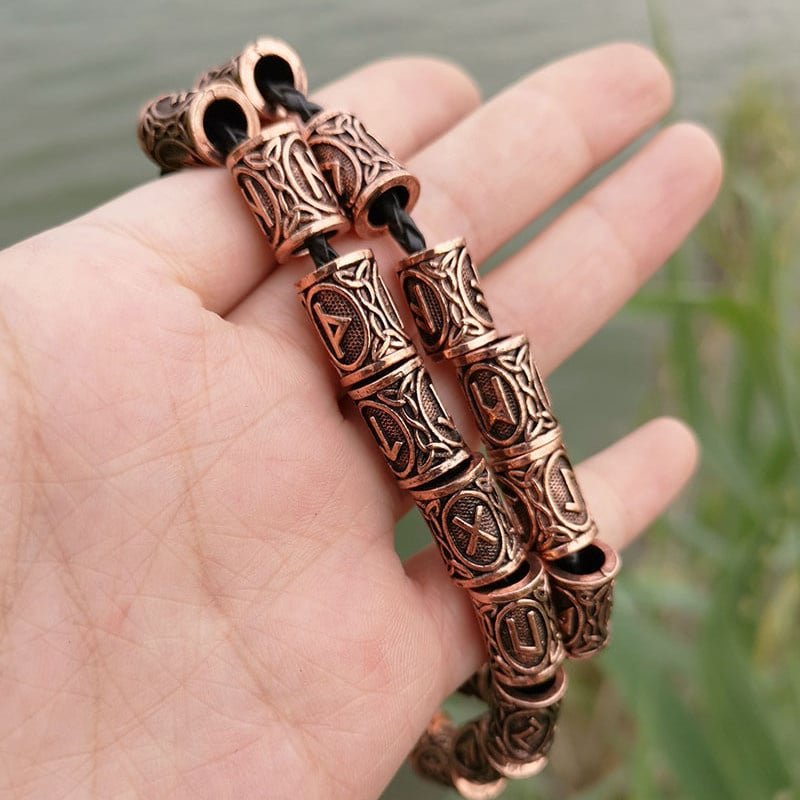 Bijoux de Barbe Viking Motif Runes style retro