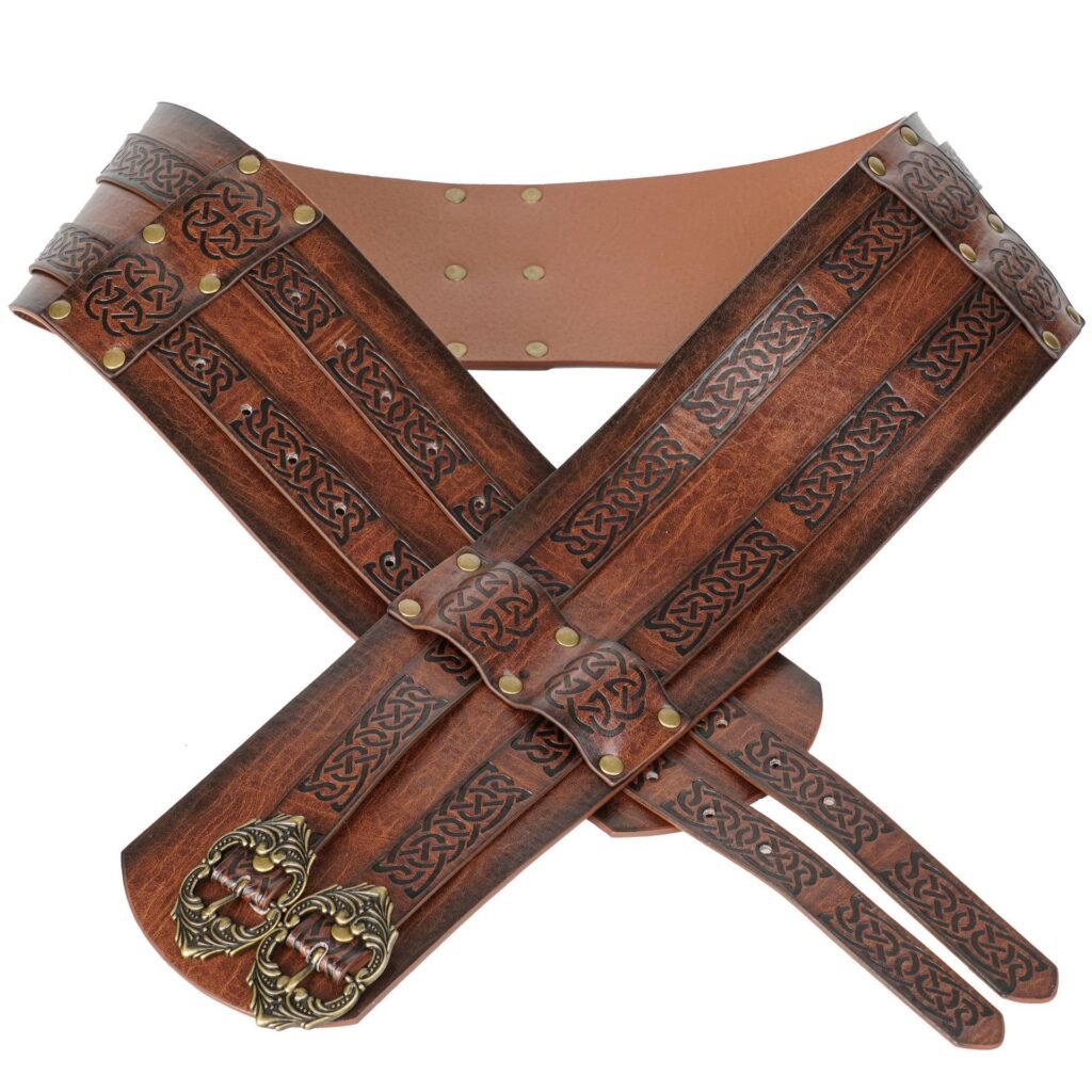 Ceinture Viking en Cuir avec motif celtique gravé