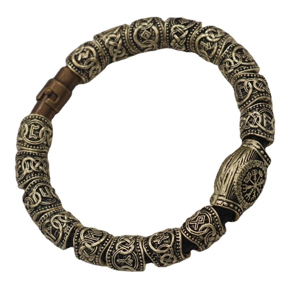 Bracelet Viking Motif Runique couleur bronze