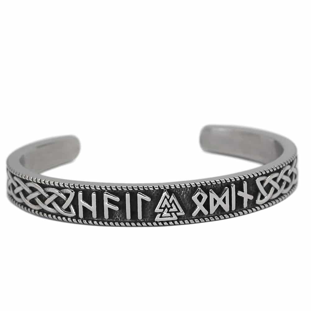 Bracelet Viking Runes en Acier Inoxydable argenté