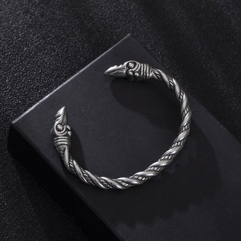 Bracelet Viking Tête de Loup en acier inoxydable