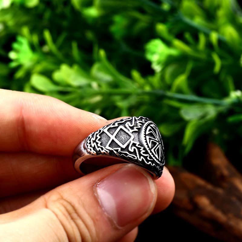 Bague viking motif celtique finition polie