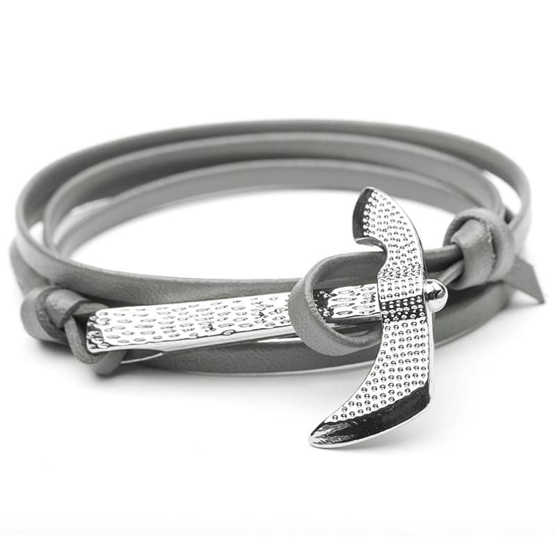 bracelet hache viking gris et argenté