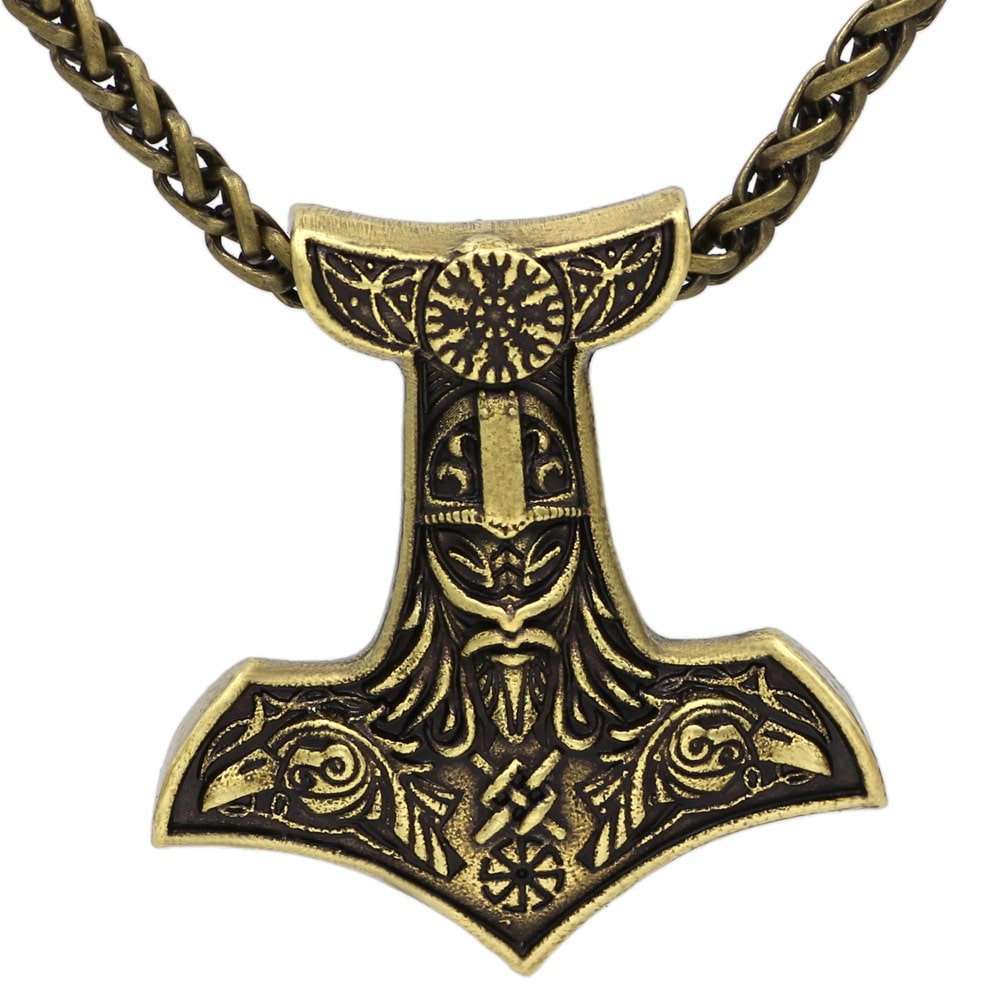 Pendentif Viking Mjölnir couleur or