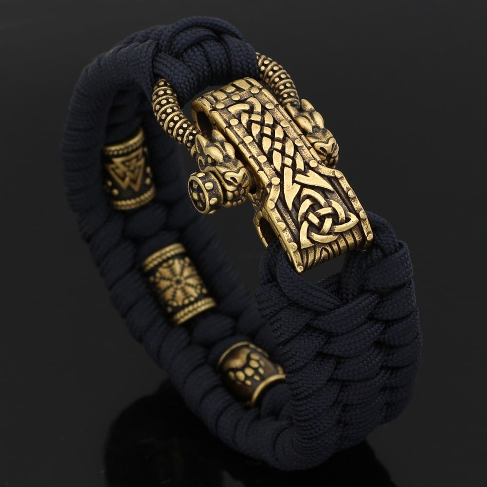 Bracelet Viking Drakkar poignée en corde