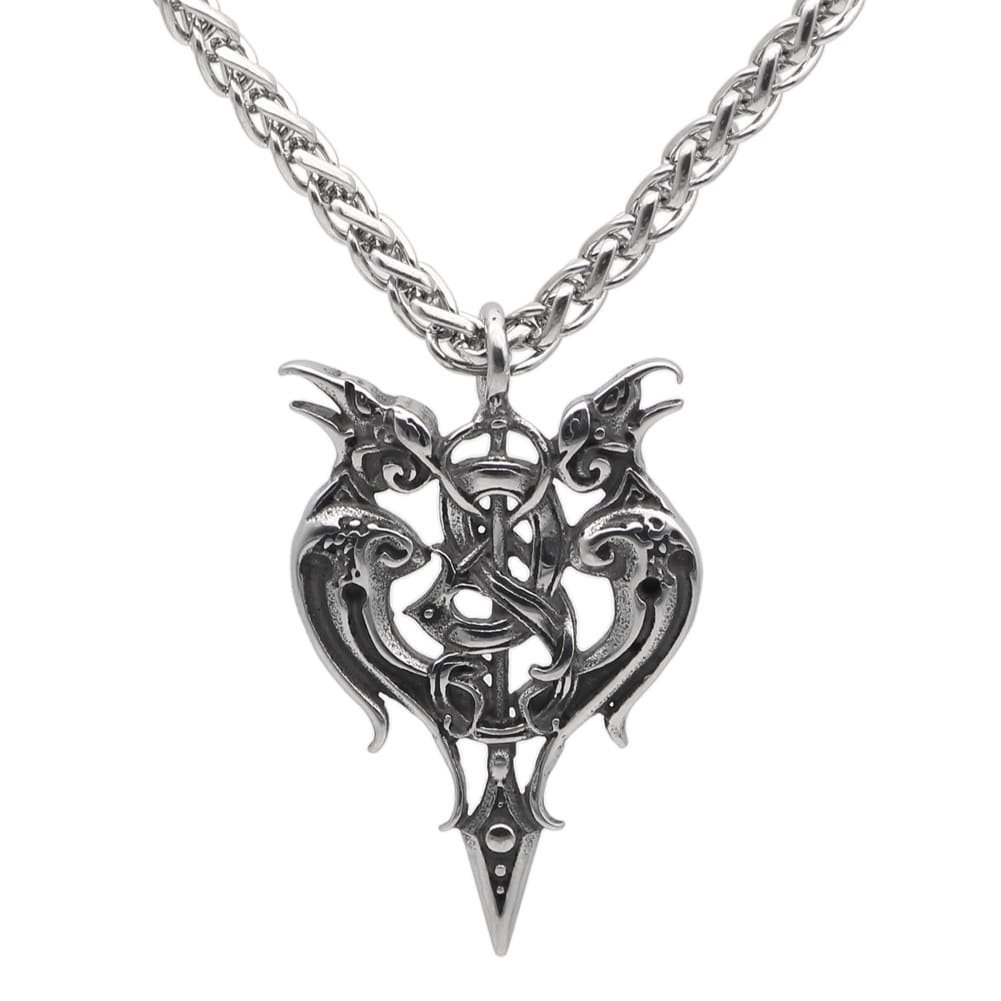 Collier viking motif celtique avec corde en acier