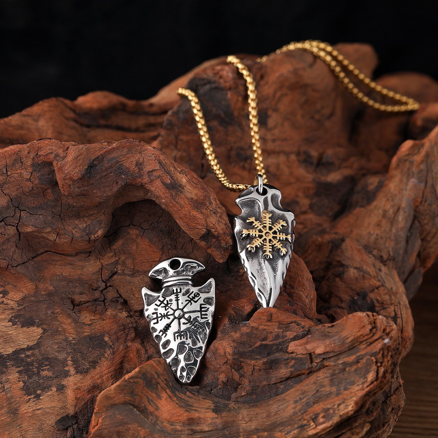 Pendentif Viking Tête de Flèche finition polie