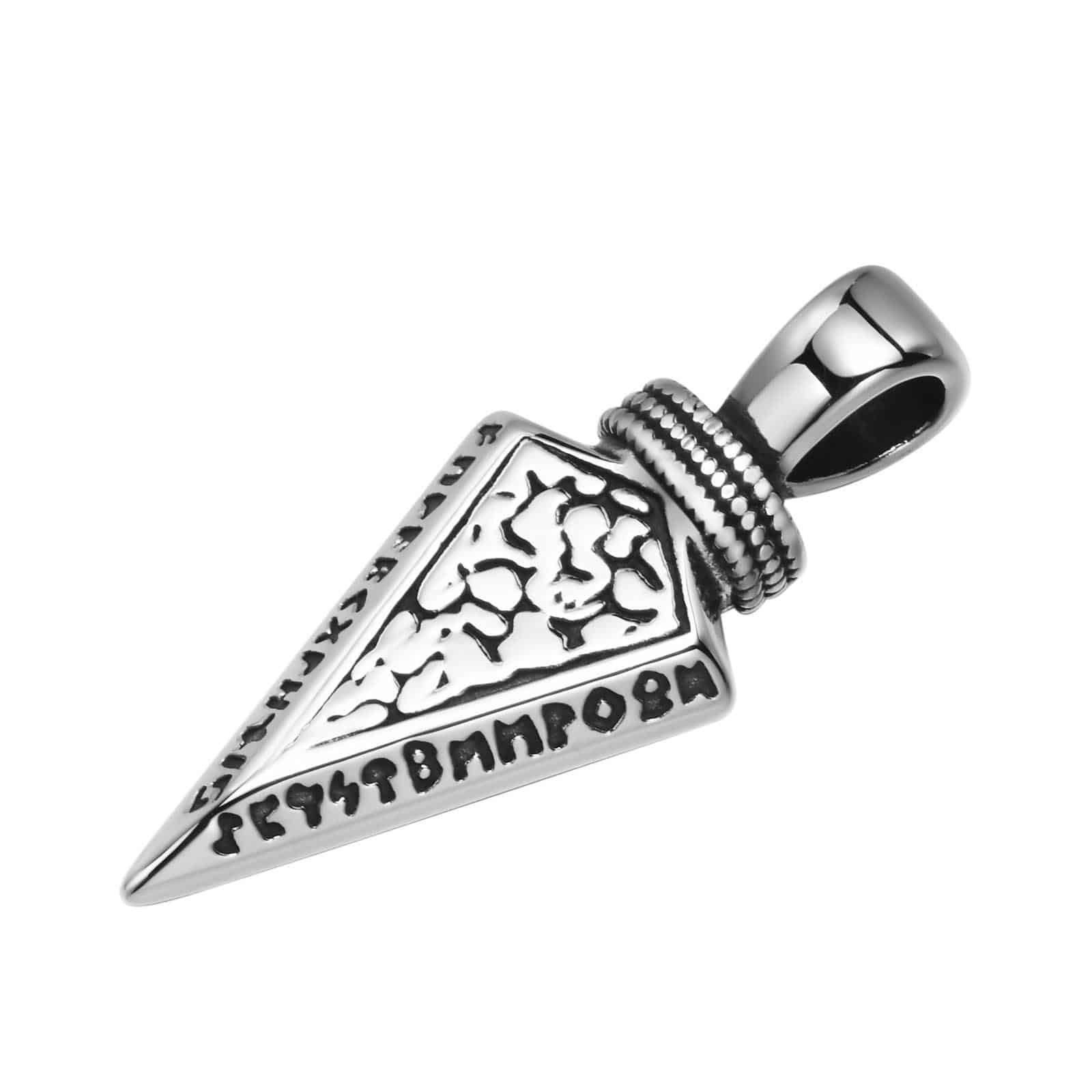 Pendentif Viking Géométrique en Acier Inoxydable argenté