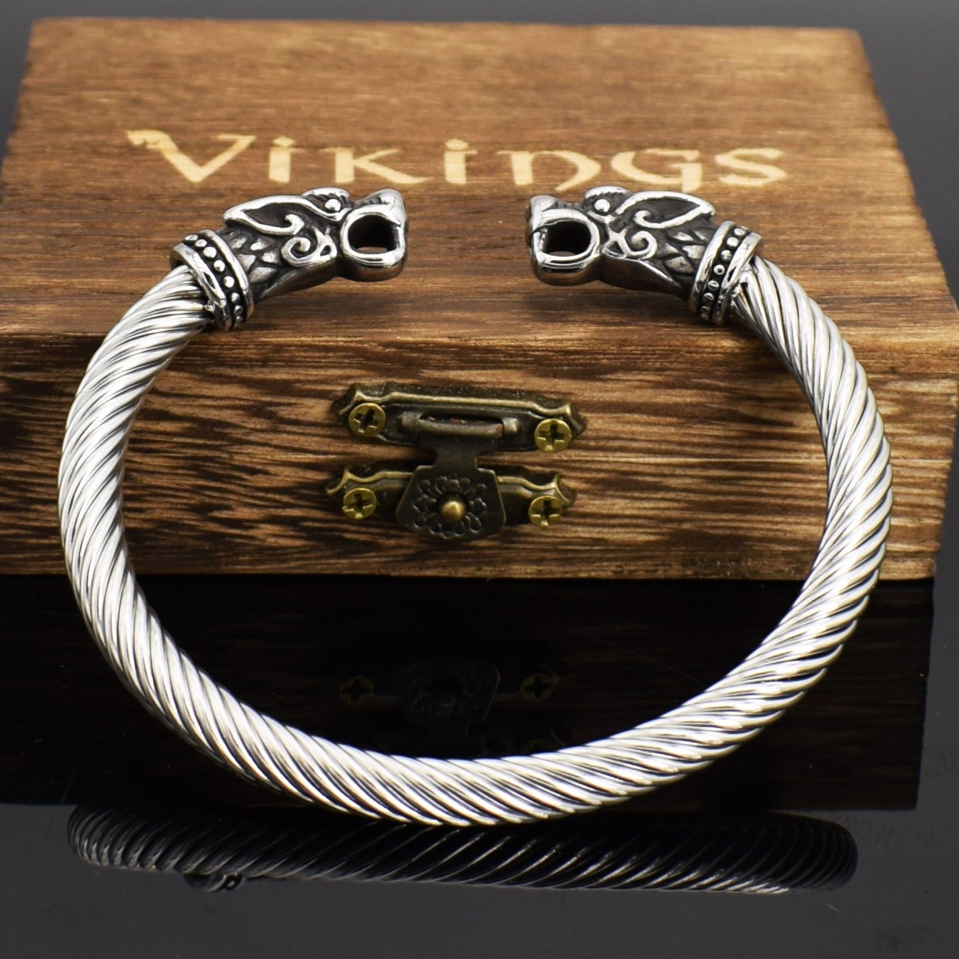 Bracelet Viking Têtes d'Animaux acier