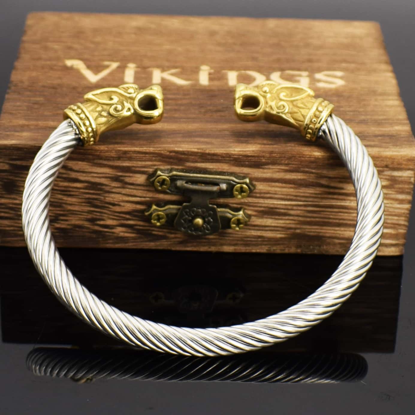 Bracelet Viking Têtes d'Animaux or