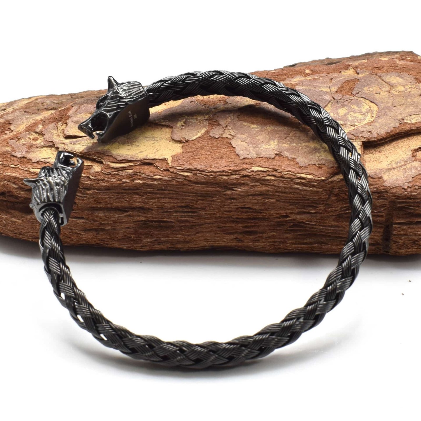 Bracelet Viking en Acier Titane noir