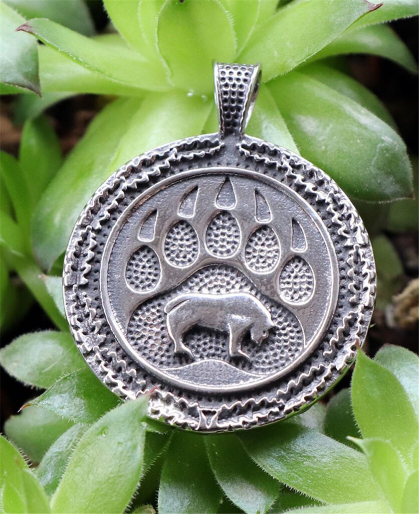 Pendentif Viking Loup Fenrir finition texturé