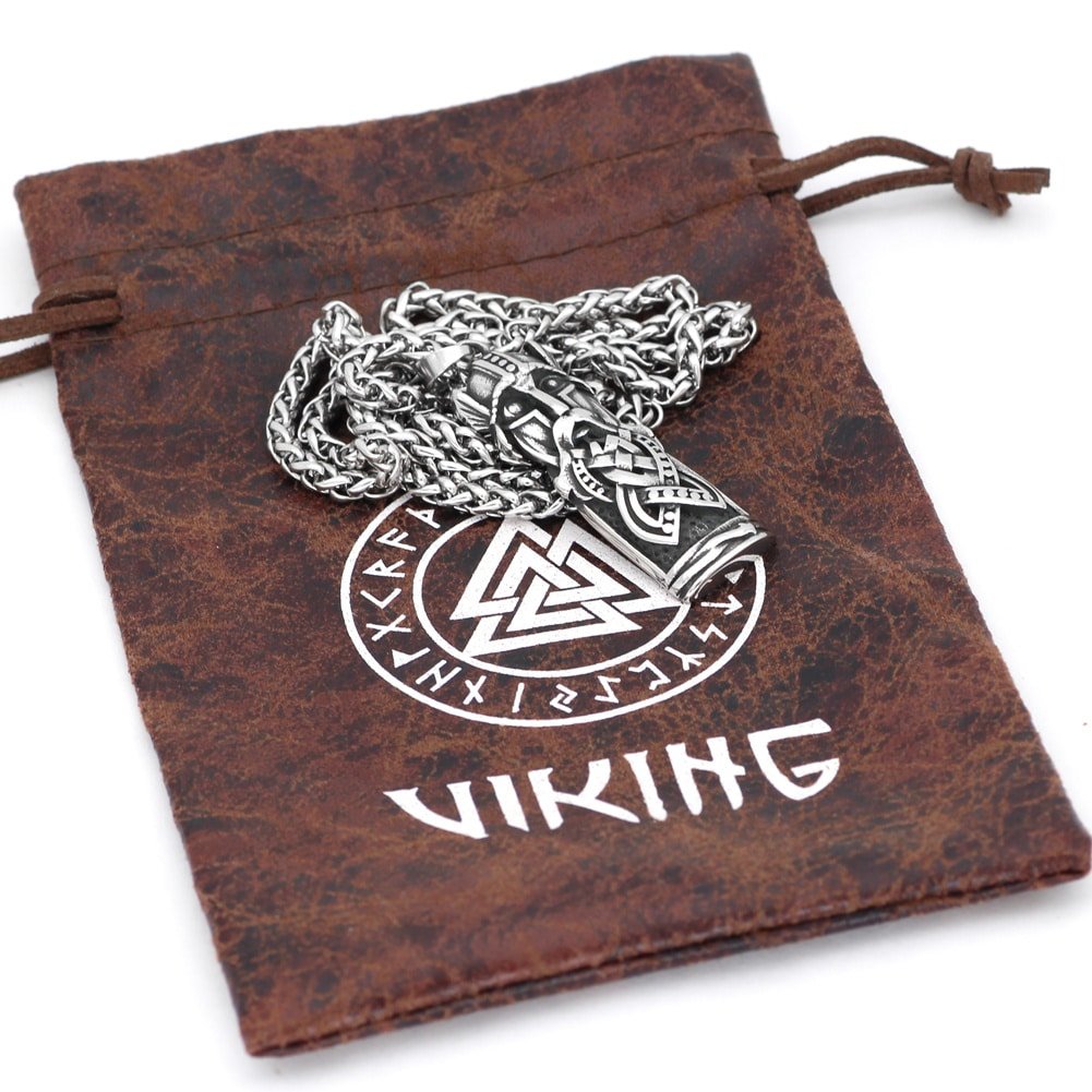 Bracelet Viking Motif Runique avec pochette