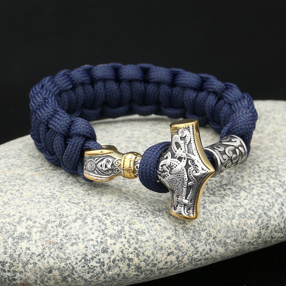 Bracelet viking marteau de Thor en acier titane