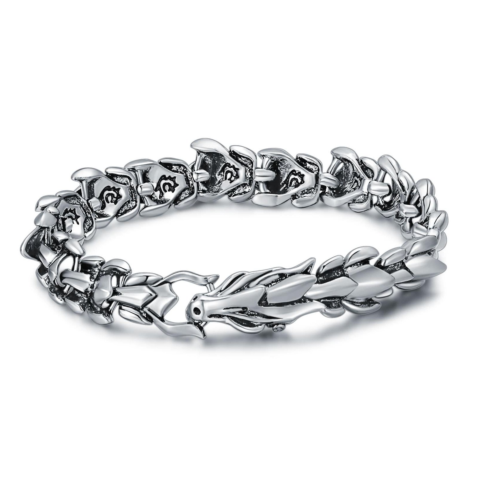 Bracelet Viking Tête de Dragon en acier inoxydable