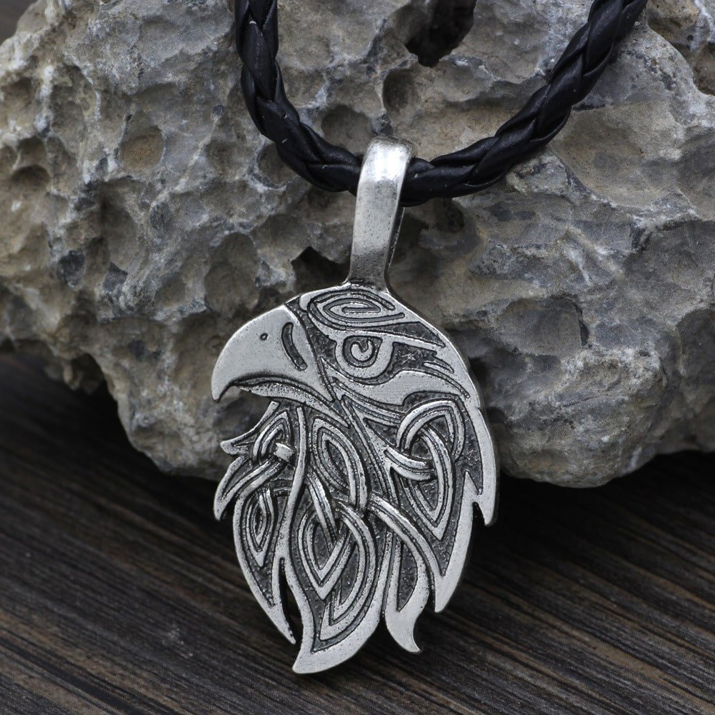 Pendentif viking aigle en alliage vieilli