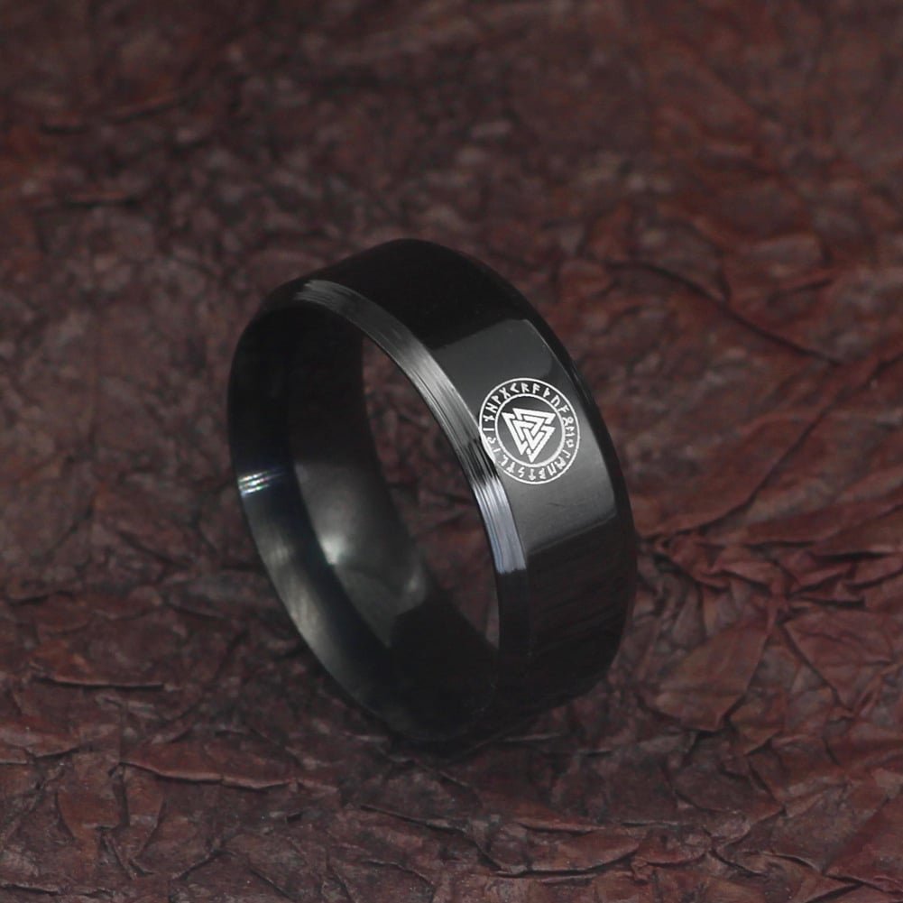 Bague Viking Symbole Celtique Finition noire