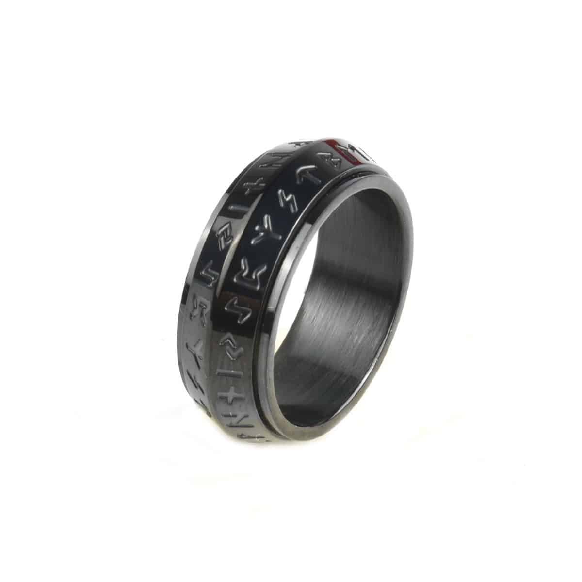 Bague Viking Runes noir