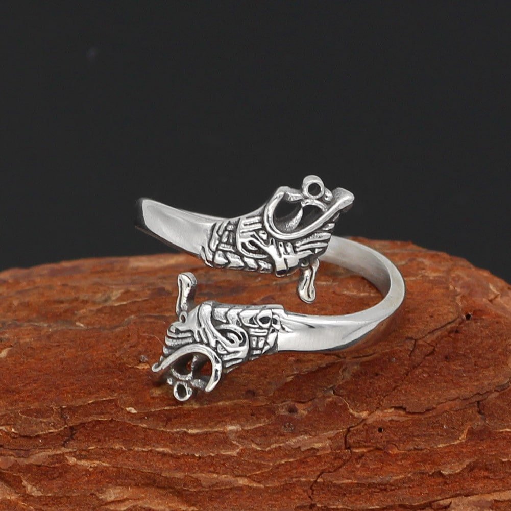 Bague Viking Tête de Dragon style affirmé