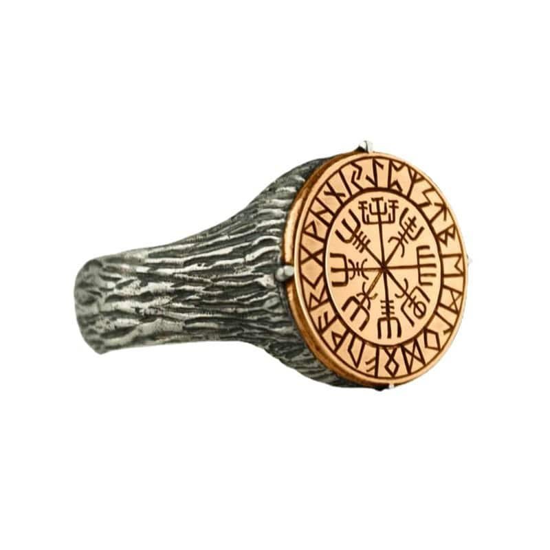 Bague viking motif boussole plusieur taille