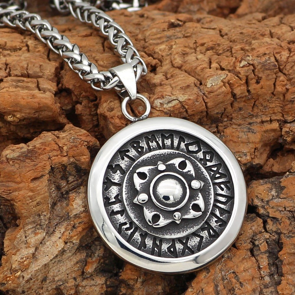 Collier Viking Pendentif Géométrique Acier Inoxydable