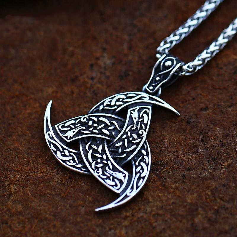 Pendentif viking en acier inoxydable avec motif de nœud