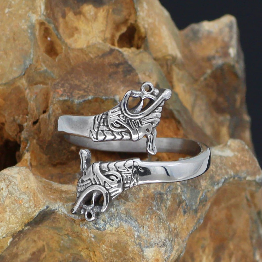 Bague Viking Tête de Dragon disponible en plusieurs tailles