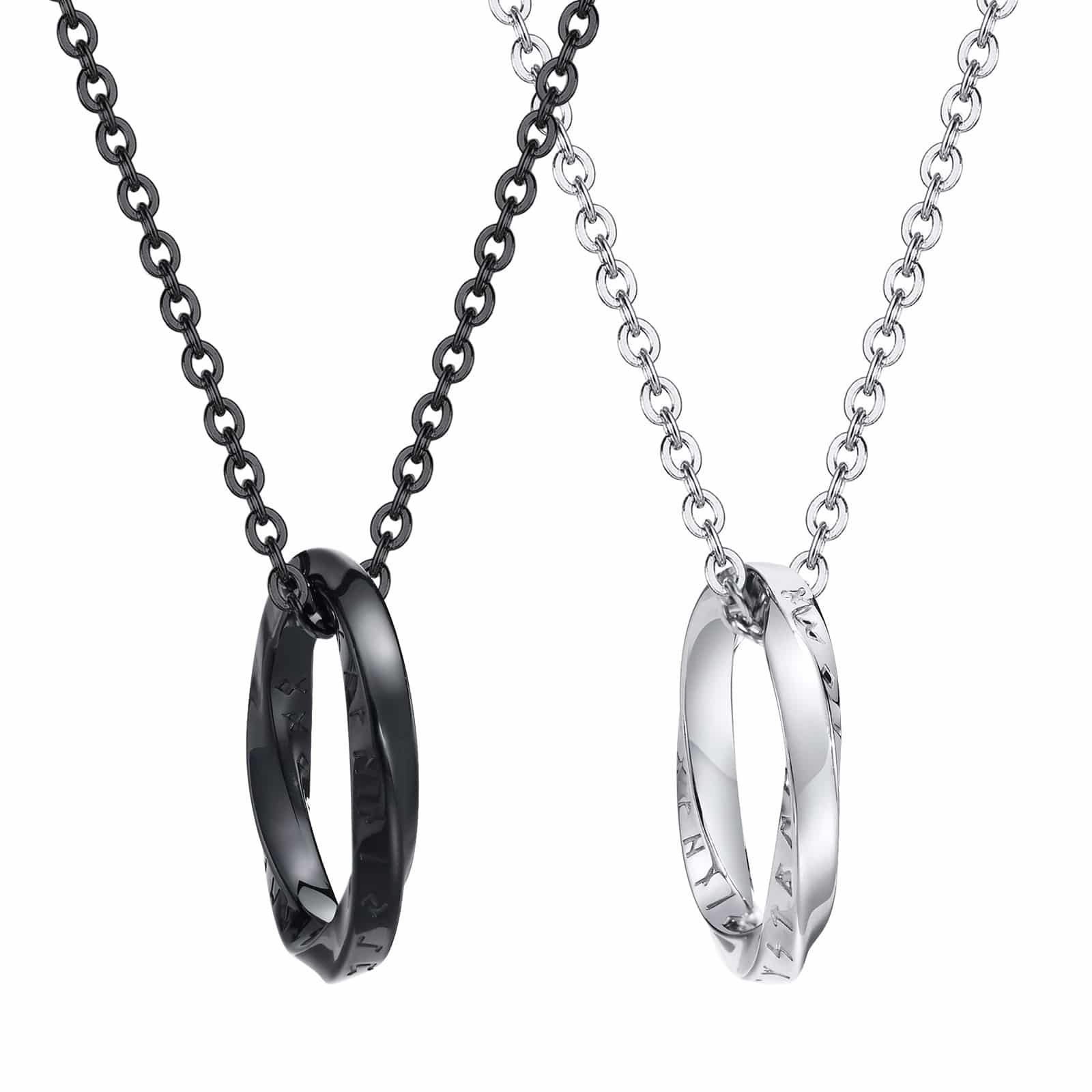 Collier Viking rond en acier polie et brillante