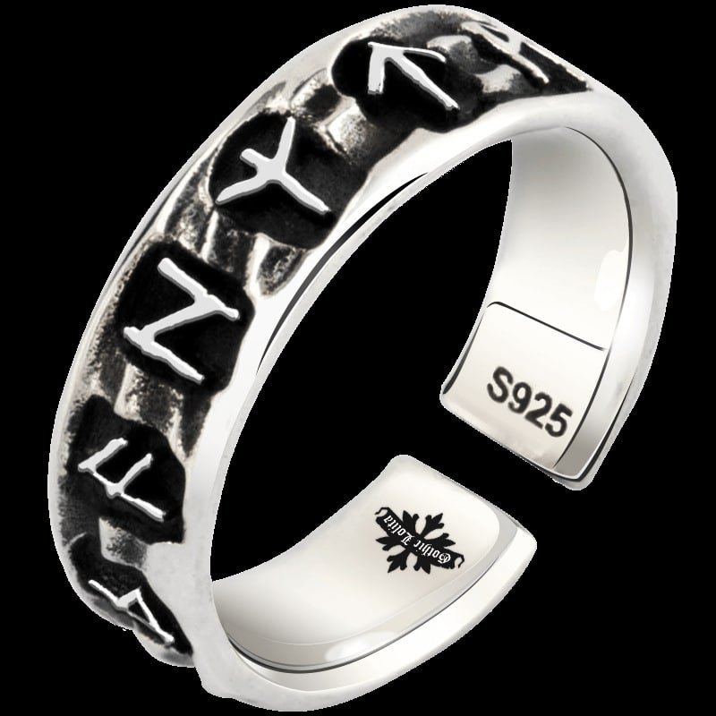 Bague Viking Runes en argent sterling 925